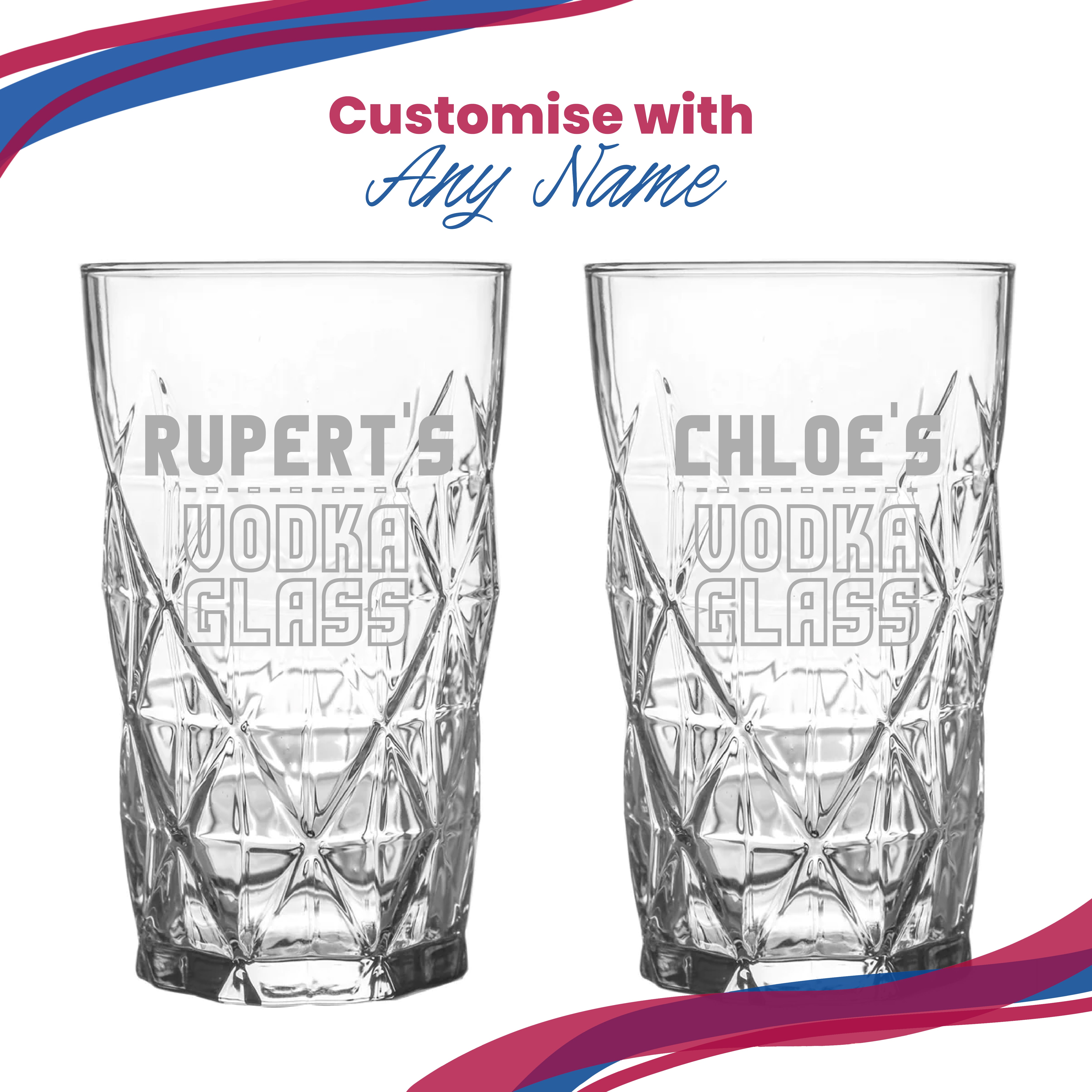 Personalised Engraved Vodka Keops Hiball with 'Name's Vodka Glass' Design Image 5