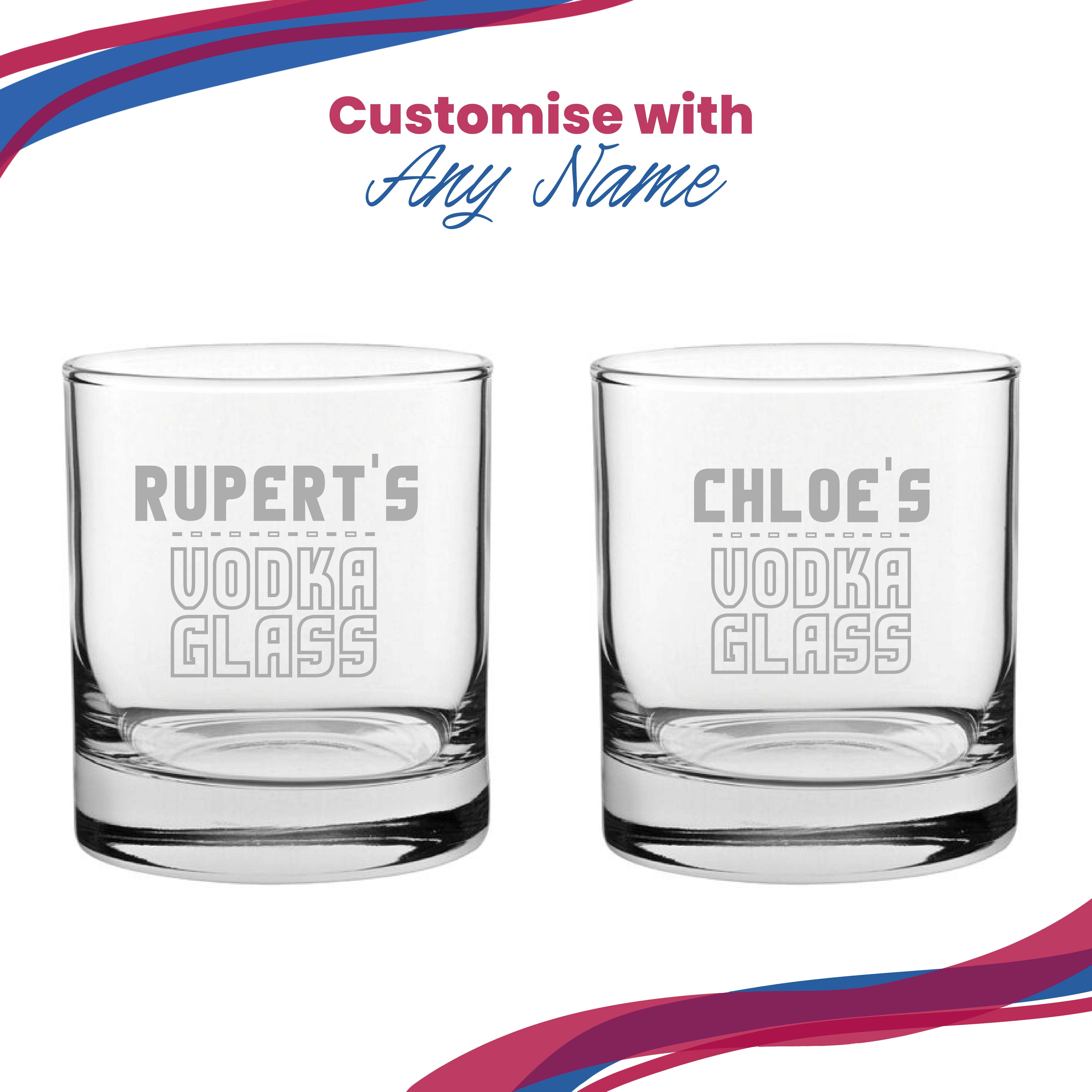 Personalised Engraved Vodka Short Tumbler with 'Name's Vodka Glass' Design Image 5