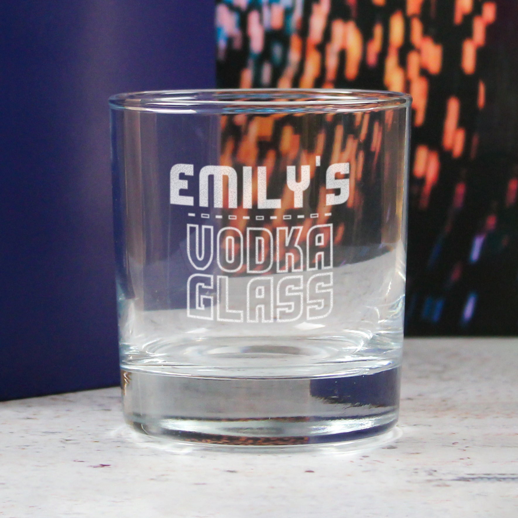 Personalised Engraved Vodka Short Tumbler with 'Name's Vodka Glass' Design Image 4