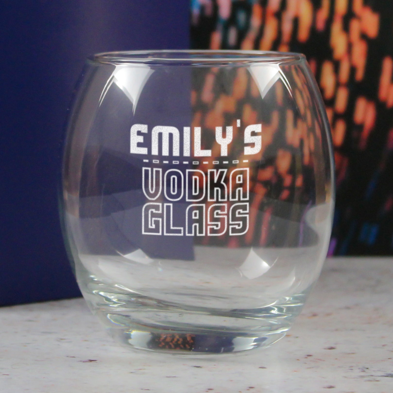 Personalised Engraved Vodka Short Tondo Tumbler with 'Name's Vodka Glass' Design Image 4