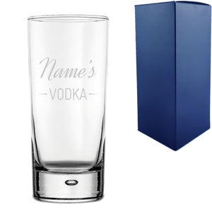 Personalised Engraved Novelty Vodka Bubble Hiball with 'Name's Vodka' Design Image 1