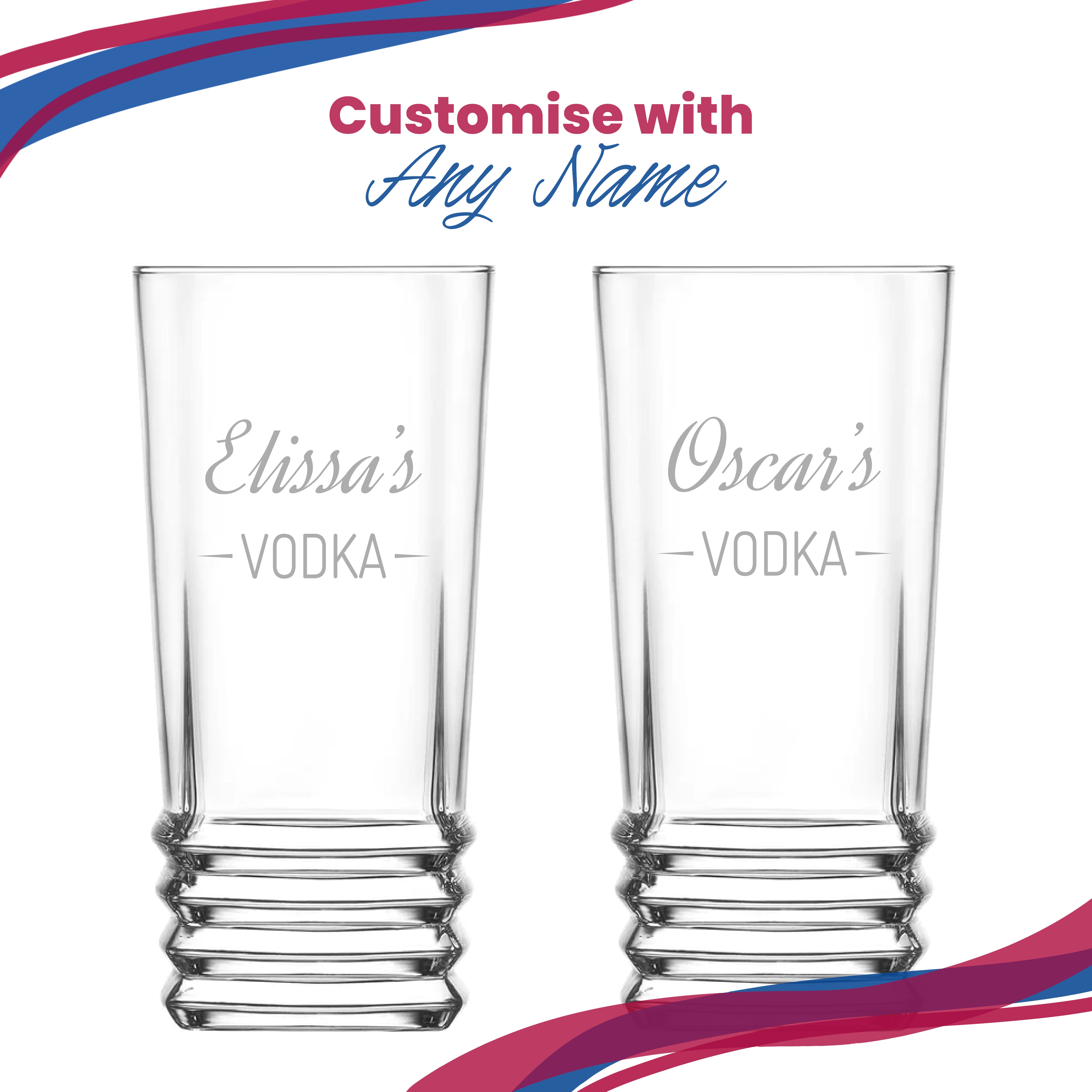 Personalised Engraved Novelty Vodka Elegan Hiball with 'Name's Vodka' Design Image 5