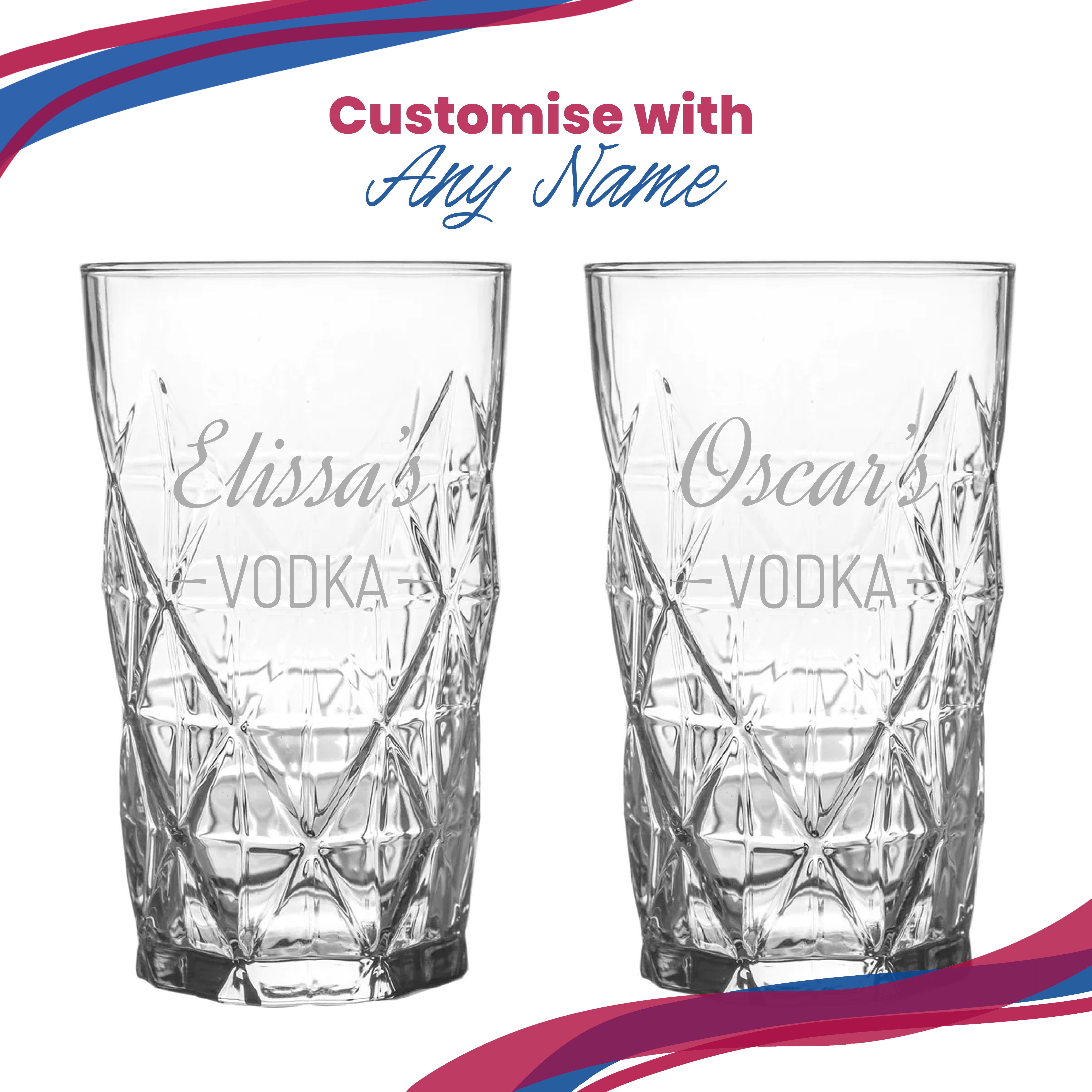 Personalised Engraved Novelty Vodka Keops Hiball with 'Name's Vodka' Design Image 5