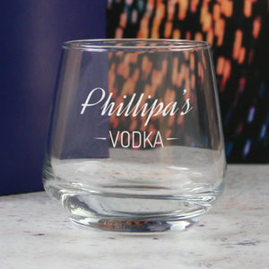 Personalised Engraved Novelty Vodka Tallo Tumbler with 'Name's Vodka' Design Image 4