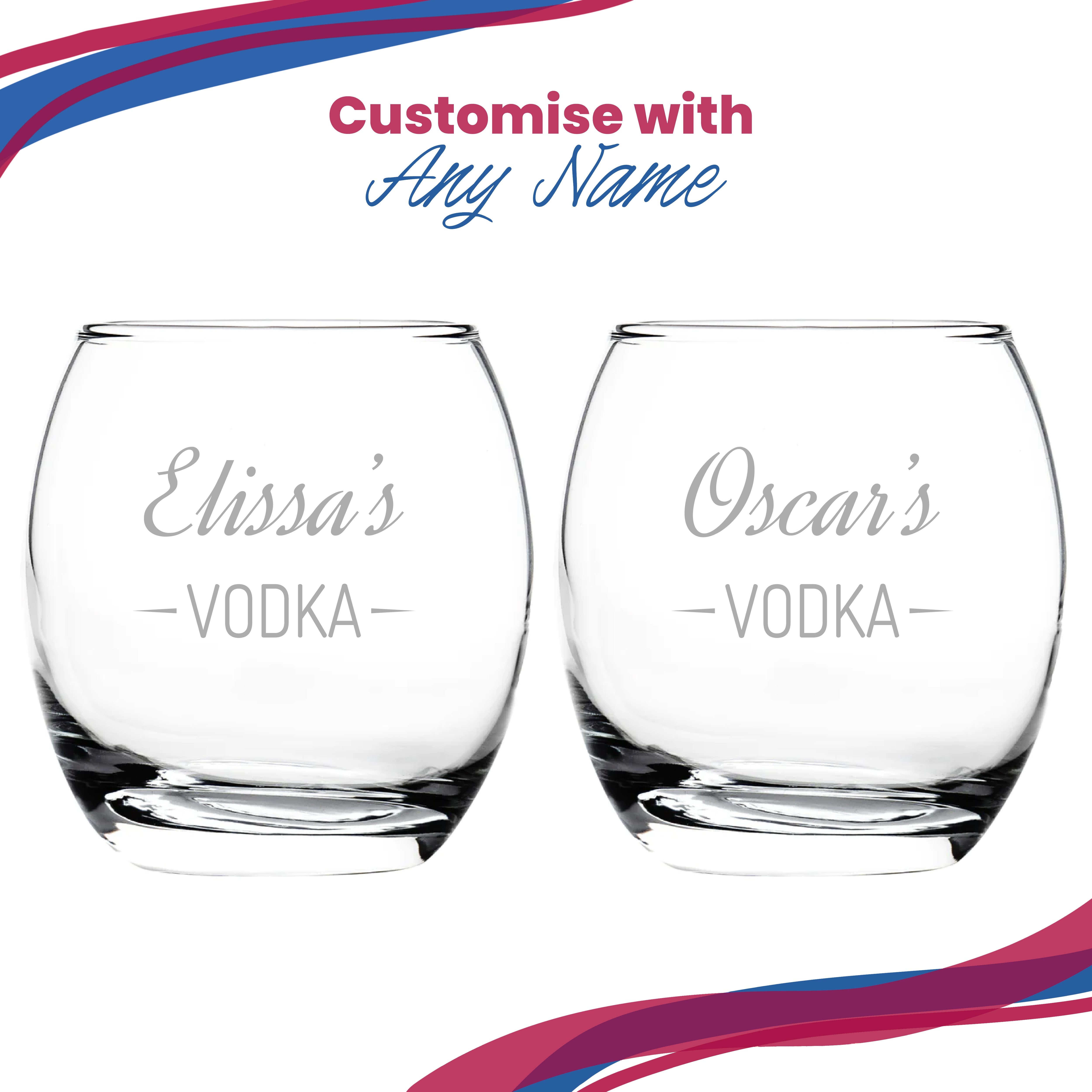 Personalised Engraved Novelty Vodka Tondo Tumbler with 'Name's Vodka' Design Image 5