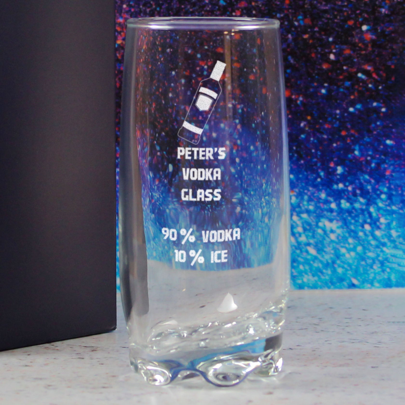 Personalised Engraved Vodka Adora Hiball with 'Name's Vodka Glass and Mixer' Design Image 4