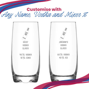 Personalised Engraved Vodka Adora Hiball with 'Name's Vodka Glass and Mixer' Design Image 5