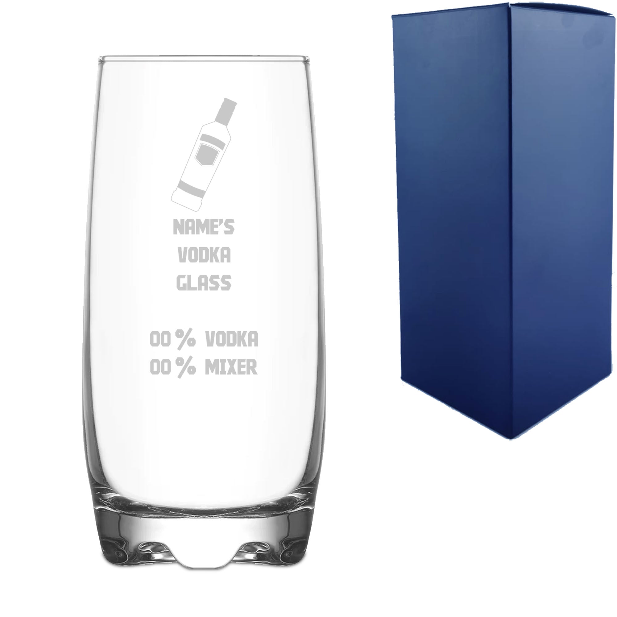 Personalised Engraved Vodka Adora Hiball with 'Name's Vodka Glass and Mixer' Design Image 2