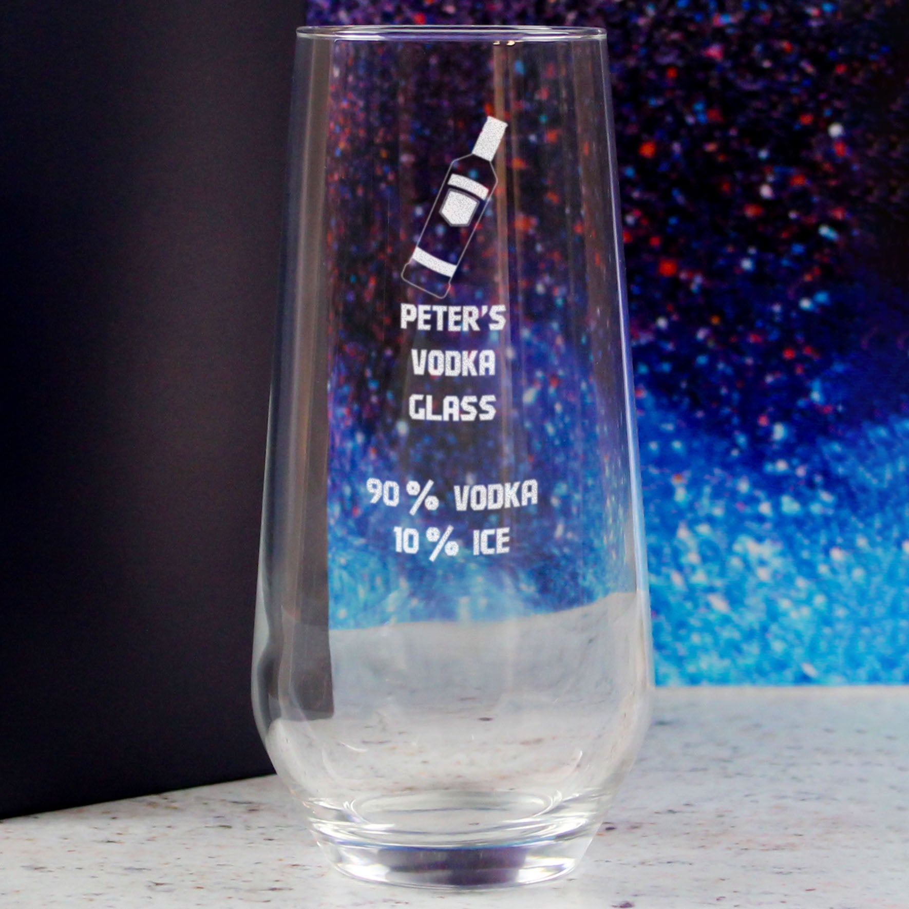 Personalised Engraved Vodka Lima Hiball with 'Name's Vodka Glass and Mixer' Design Image 4