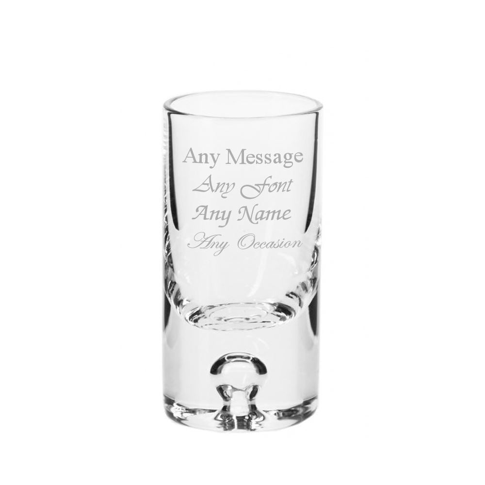 Engraved 30ml Tall Bubble Base Shot Glass Image 1