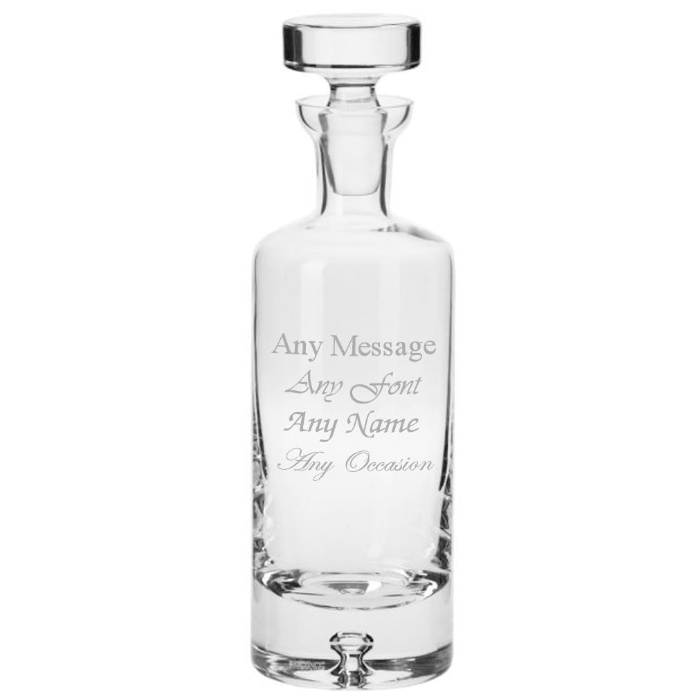 Engraved 750ml Handmade Bubble Base Arran Round Decanter Image 2