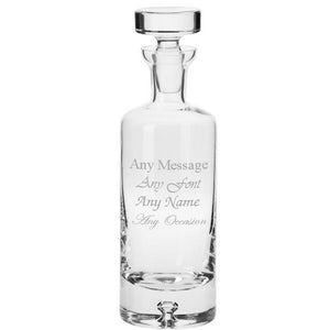 Engraved 750ml Handmade Bubble Base Arran Round Decanter Image 2