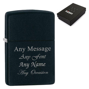 Engraved Black Matte Zippo Lighter Image 1