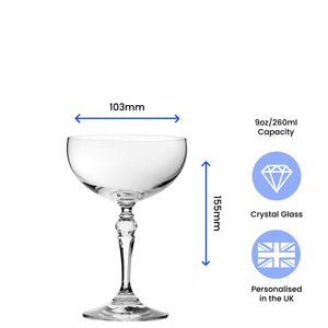 Engraved Charleston Cocktail Champagne Coupe, Personalise with Any Name or Message Image 6