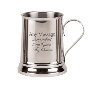 Engraved 16oz Stainless Steel Tankard Image 1