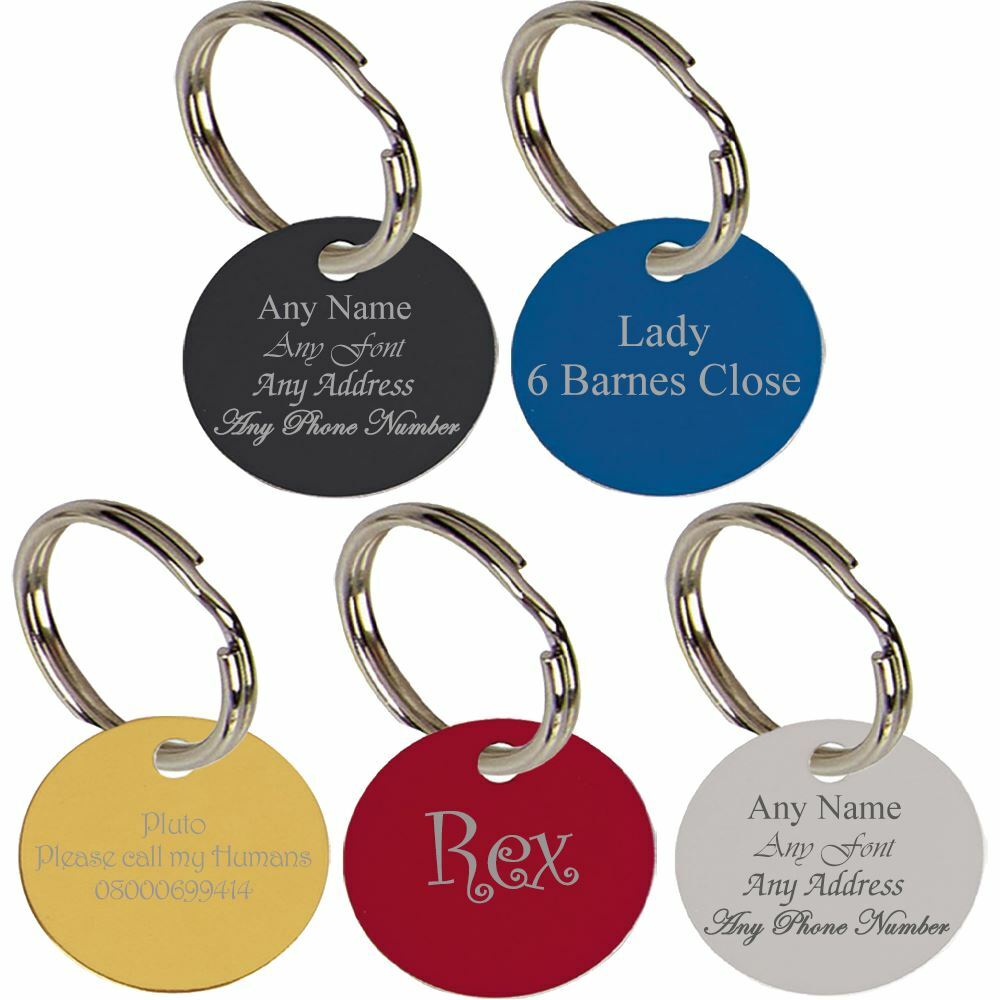 Engraved Round Pet Tag, 19mm and 25mm Image 1