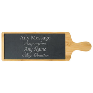 Engraved Bamboo and Slate Cheeseboard Image 1