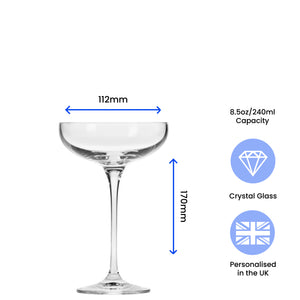 Engraved Crystal Infinity Cocktail Saucer with Script Name, Personalise with Any Name Image 6