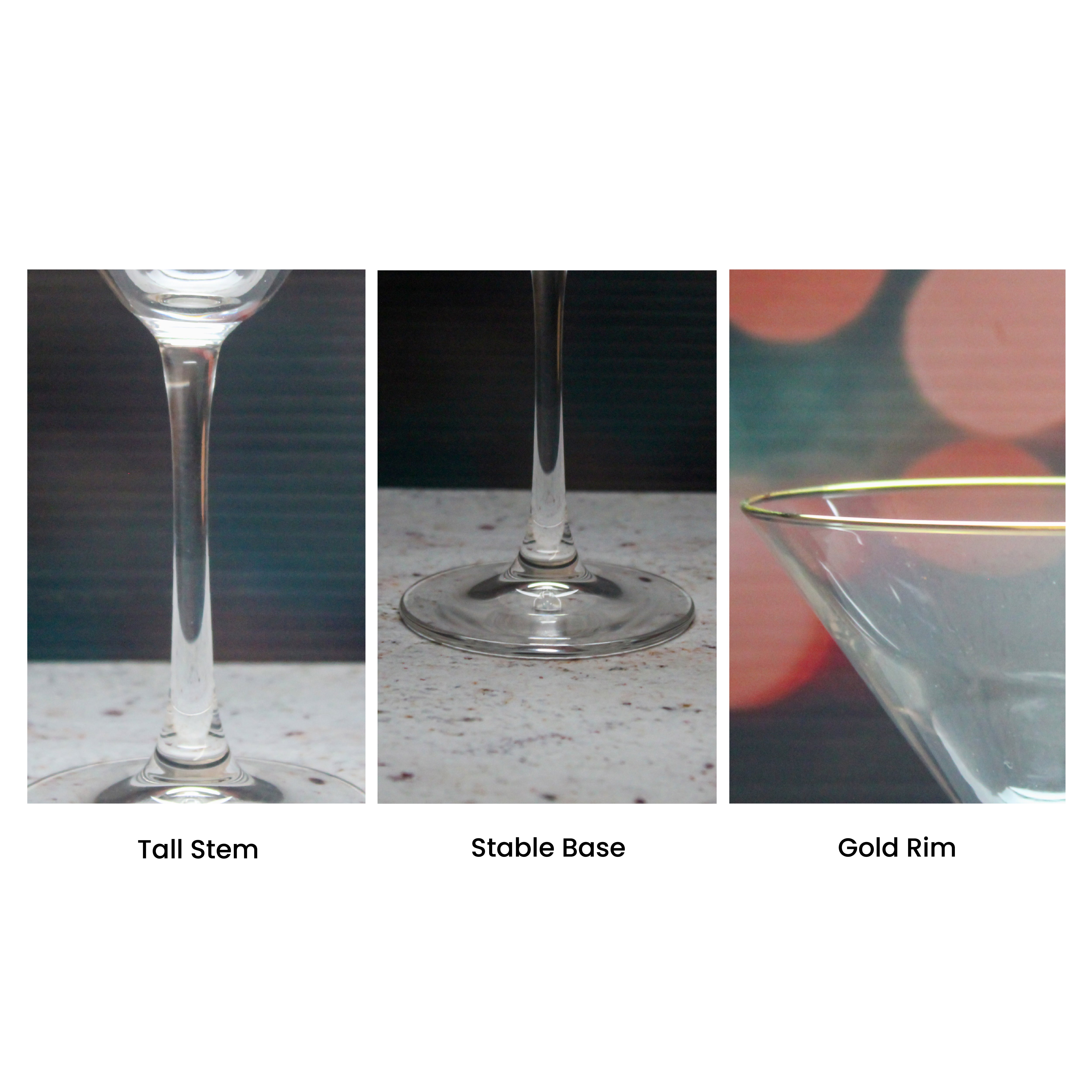 Engraved Gold Rim Enoteca Martini Glass Image 4