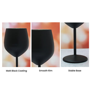 Engraved Matte Black Metal Wine Glass Image 7