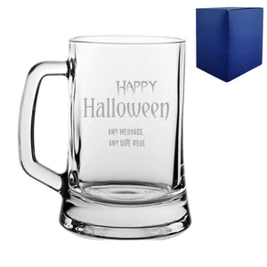 Engraved Happy Halloween Beer Mug, Gift Boxed Image 1