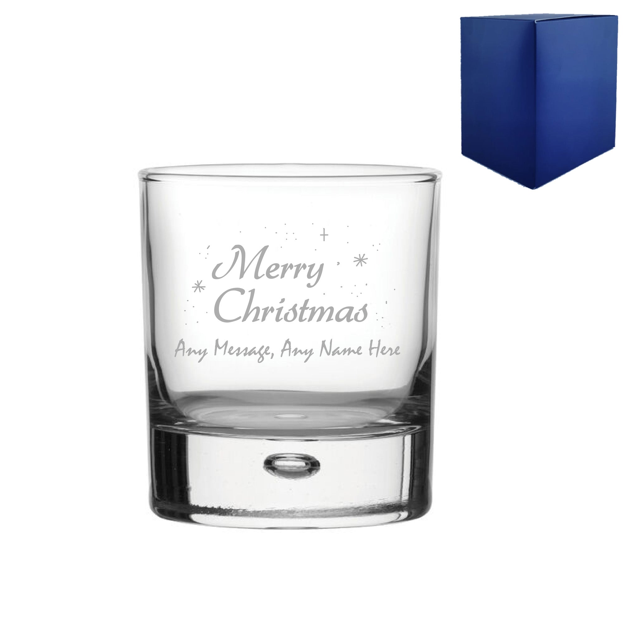 Engraved Merry Christmas Bubble Whisky, Gift Boxed Image 2