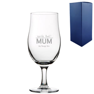 Engraved Mothers Day Draft Stemmed Beer Glass, Gift Boxed Image 1