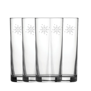 Engraved Fireworks Set of 4 Patterned Hiball 12oz Glasses Image 2