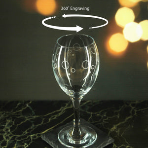 Engraved Circles Pattern Pure Wine Set of 4 11oz Glasses Image 4