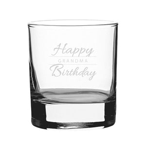 Happy Birthday Grandma Modern Design - Engraved Novelty Whisky Tumbler Image 2