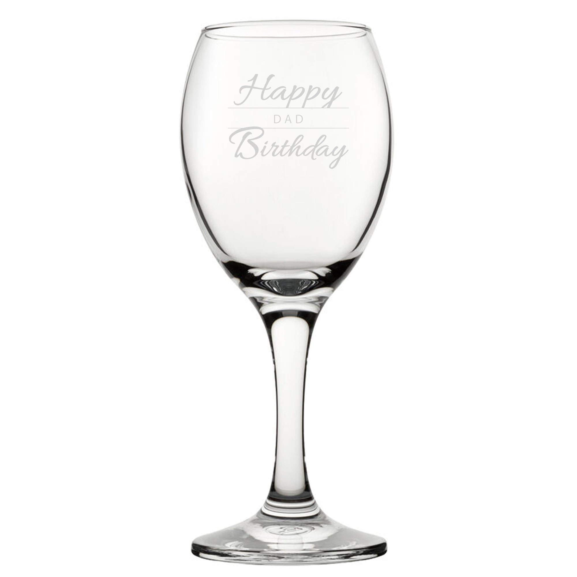 Happy Birthday Dad Modern Design - Engraved Novelty Wine Glass Image 2