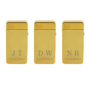 Engraved Electric Arc Lighter, Gold, Initials, Gift Boxed Image 4