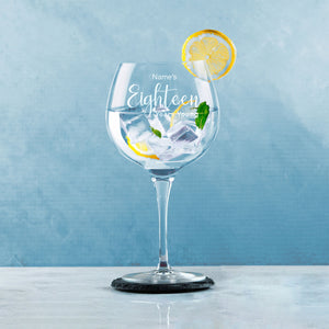 Engraved 18th Birthday Primeur Gin Glass Years Young Delicate Font Image 4