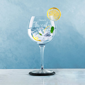 Engraved 20th Birthday Primeur Gin Glass Years Young Delicate Font Image 4