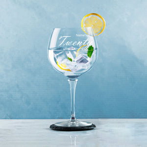 Engraved 20th Birthday Primeur Gin Glass Years Young Handwritten Image 4