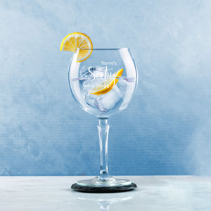 Engraved 60th Birthday Hudson Gin Glass, Years Young Delicate Font Image 4