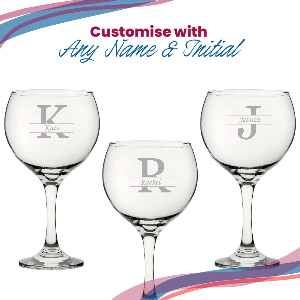 Engraved Cubata Gin Glass, Initial and Name, Classic Font Image 5