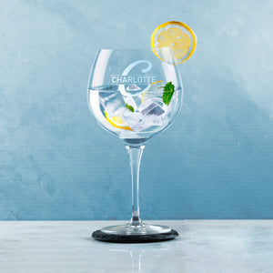 Engraved Primeur Gin Glass, Initial and Name, 680ml, Italic Font Image 4