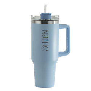 Engraved Extra Large Light Blue Travel Cup 40oz/1135ml, Any Name Image 2