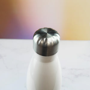 Printed White Thermal Bottle, Any Message, Stainless Steel 350ml/12.3oz Image 4