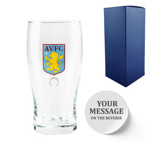 Engraved Aston Villa 20oz Tulip Pint Glass, Gift Boxed Image 2