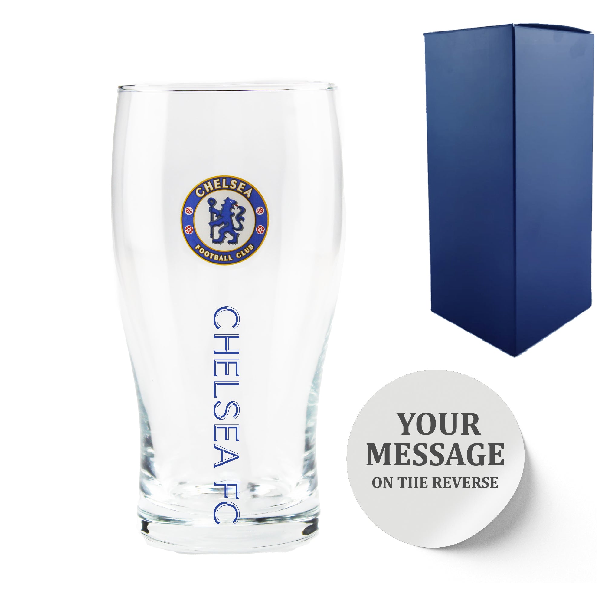 Engraved Chelsea 20oz Tulip Pint Glass, Gift Boxed Image 1