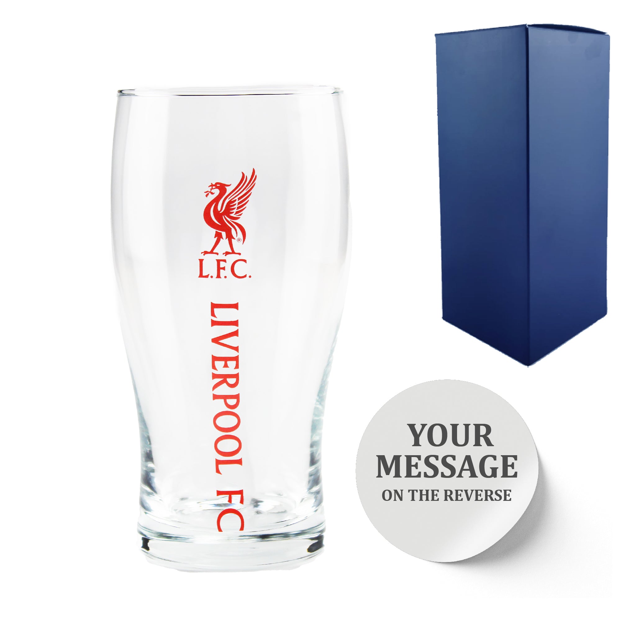 Engraved Liverpool 20oz Tulip Pint Glass, Gift Boxed Image 1