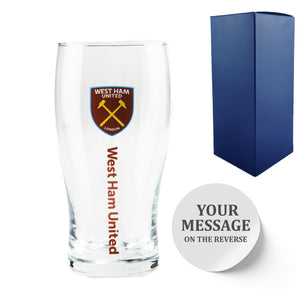 Engraved West Ham 20oz Tulip Pint Glass, Gift Boxed Image 2