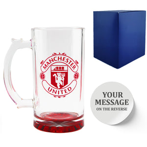 Engraved Official Manchester United 20oz Beer Mug, Gift Boxed Image 2