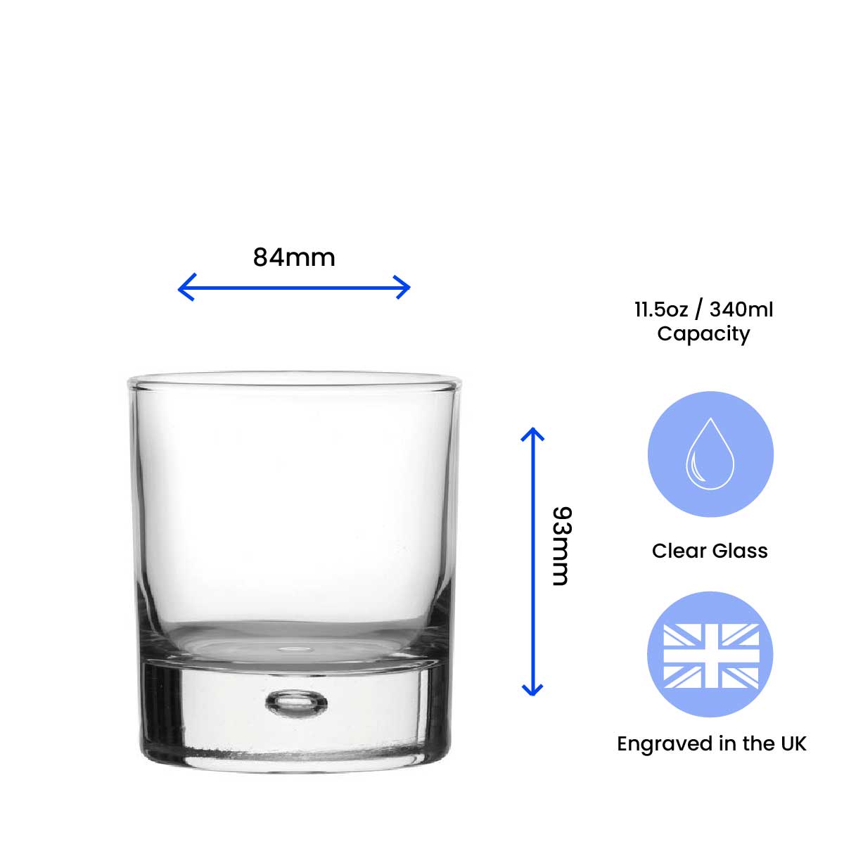 Engraved Bubble Whisky Glass Tumbler with Best Mum Ever Design Image 3