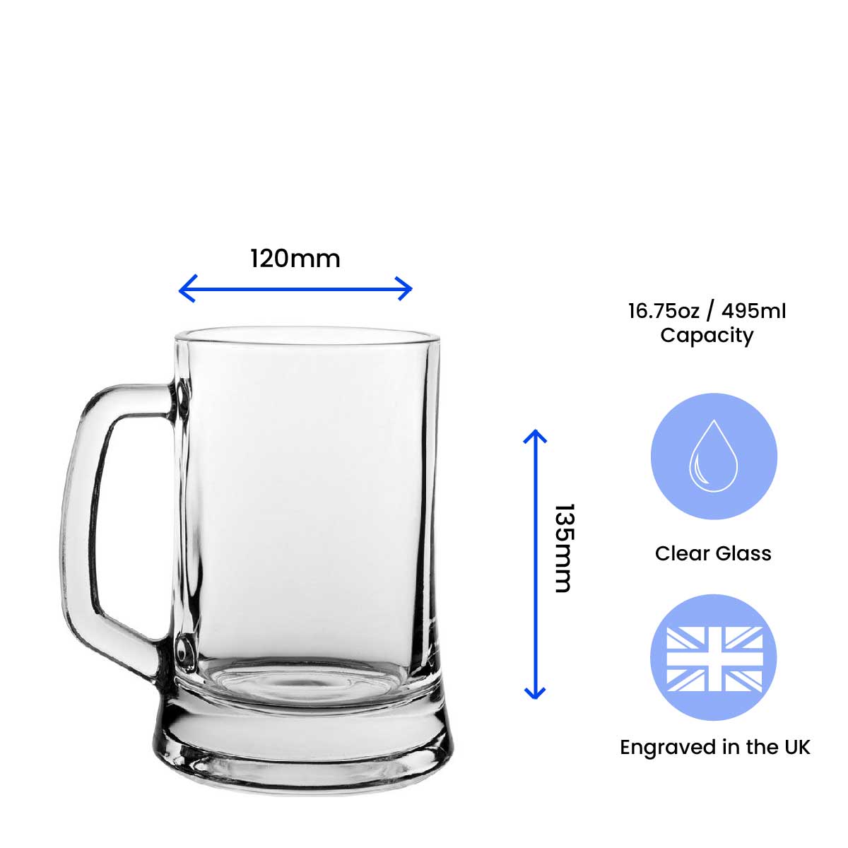 Engraved Beer Mug with Superhero Dad design Image 3