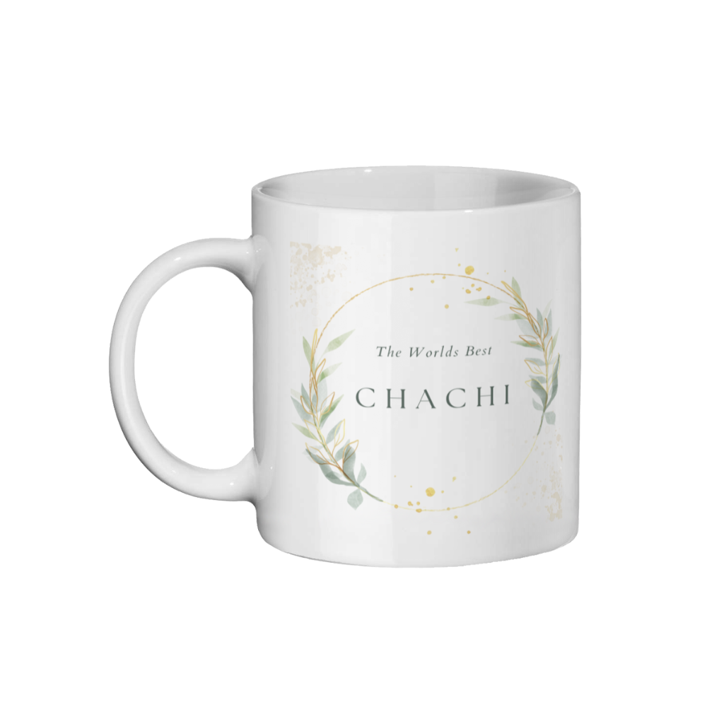 Ceramic Mug 11oz  Mug - Green Leaf Worlds Best - Chachi (80 × 80mm)  Mug - Green Leaf Worlds Best - Chachi (80 × 80mm)