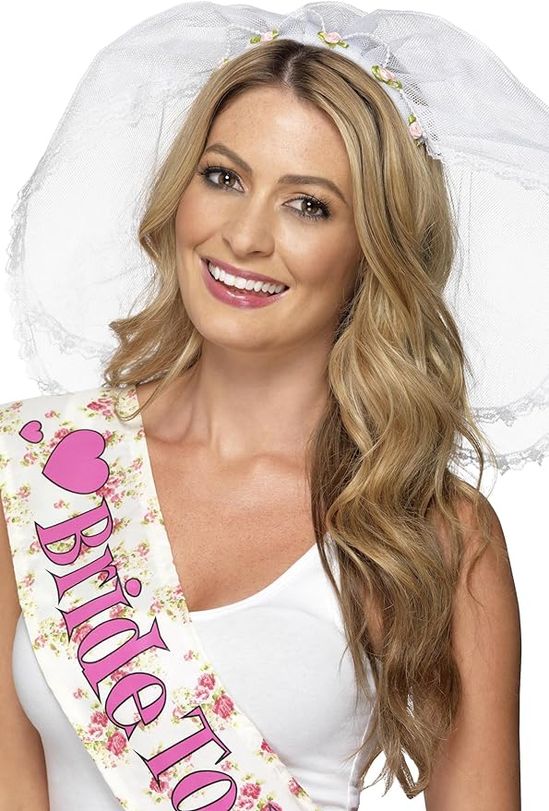 Hen Night Veil White Headband