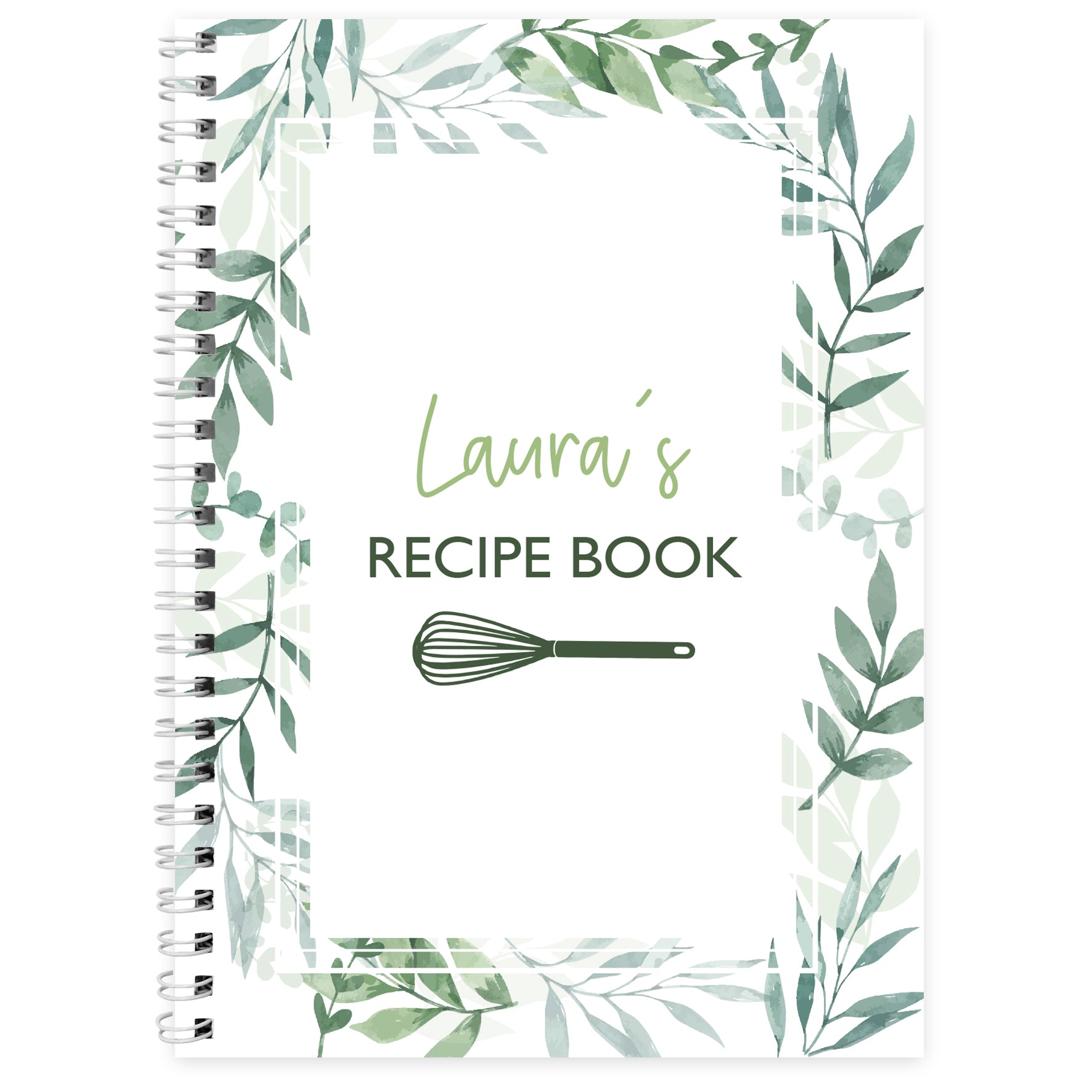 Personalised Botanical A4 Recipe Book Journal